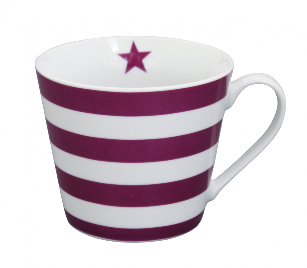 Tasse/Becher "Stripes" bordeaux